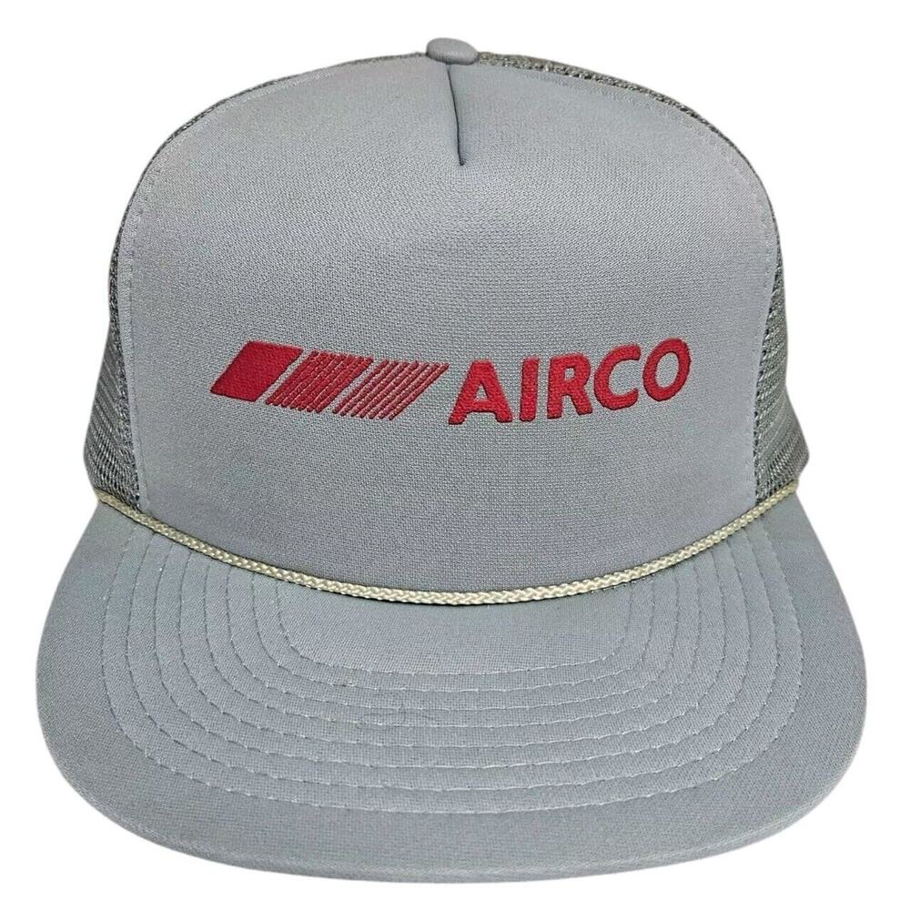 Gray Trucker Hat with Red Logo